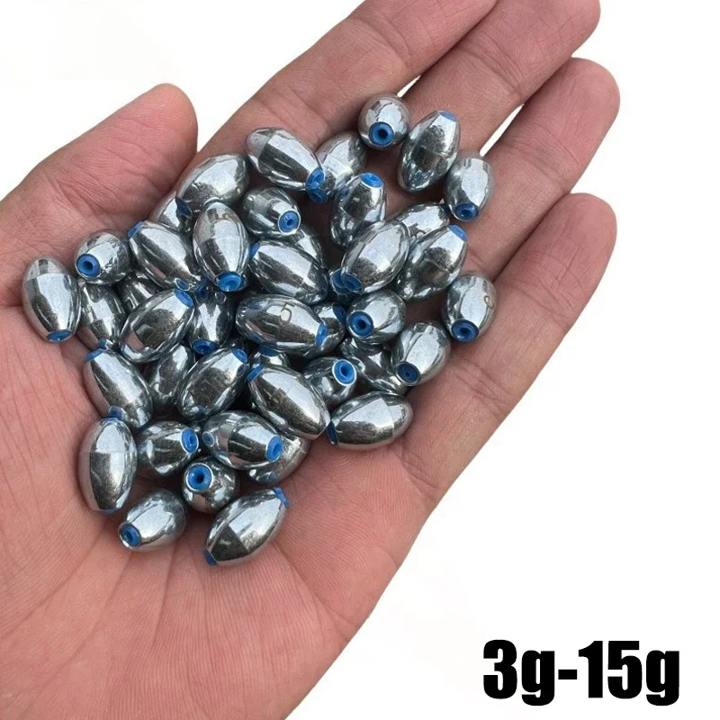 Ice Fishing Tip Up - 10 Stück/Set Legierung Hohl-Olivengewichte 3g/4g/5g/6g/7g/8g/9g/10g/12g/15g Kohlenstoffstahl