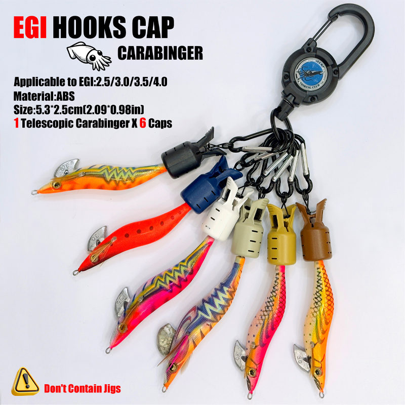 Fishing Equipment Carp - Tintenfisch Jig Haken Kappen und Karabiner